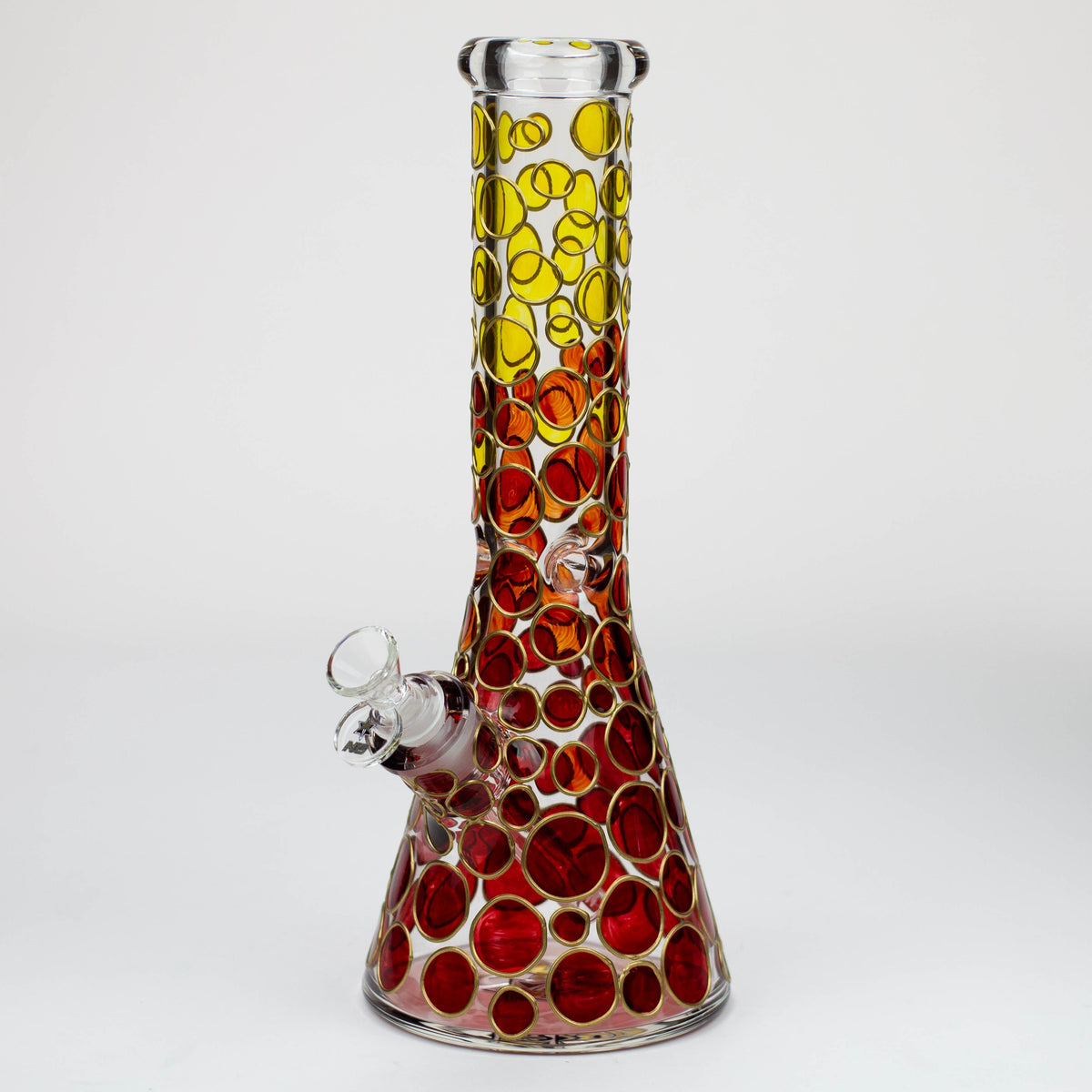 Nice Glass 13 inch Monkey Pox Beaker Bong in Yellow