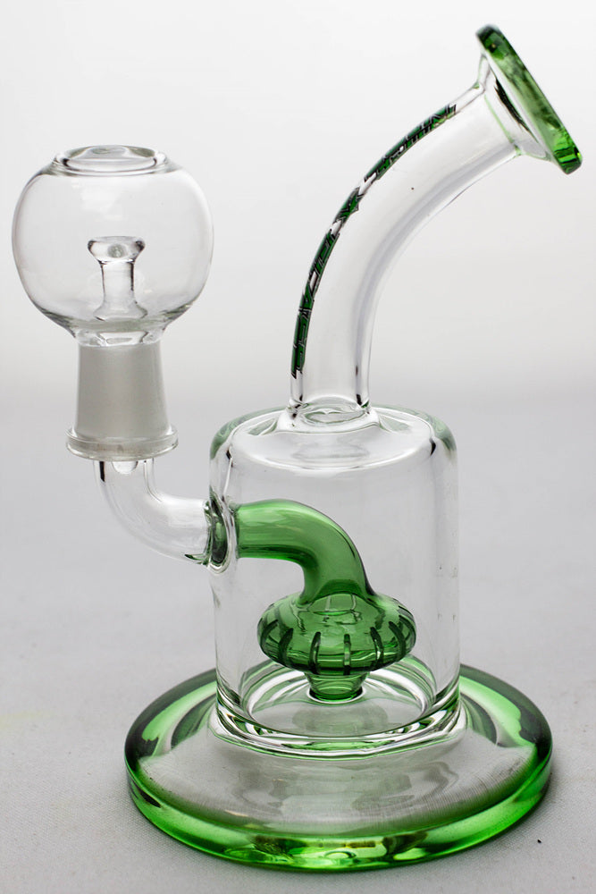 6" NICE Glass Shower Head Diffuser Dab Rig For Concentrates Green Side Shot