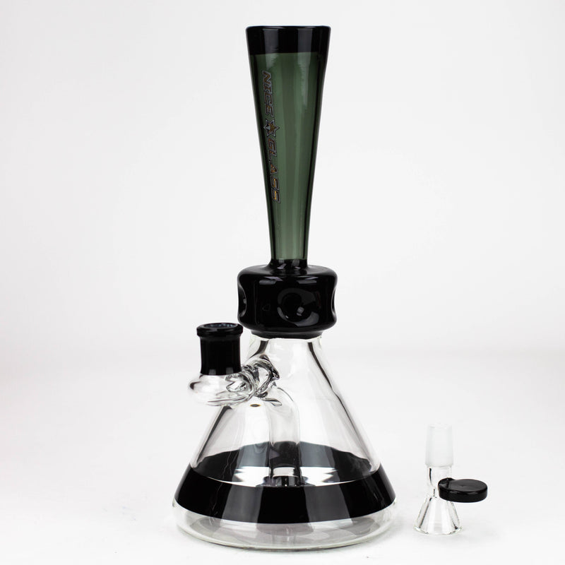 Nice Glass 10 inch Showerhead Perc Bubbler Bong in Black