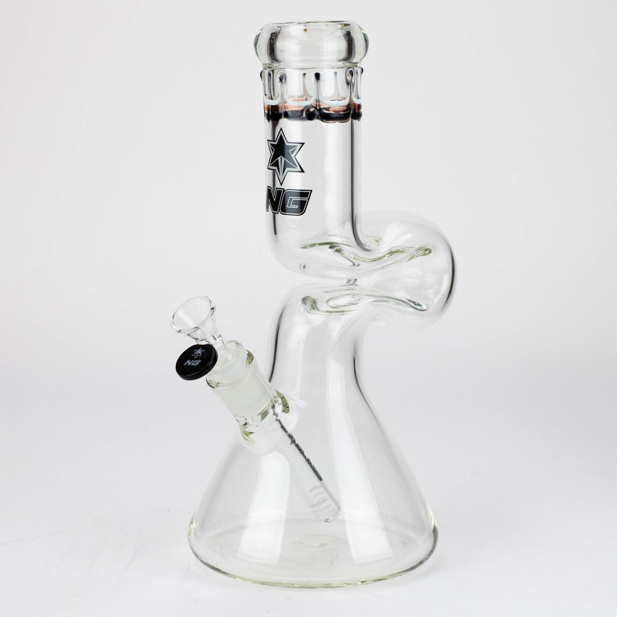 Nice Glass 12 Inch Zong Beaker Bong in Black