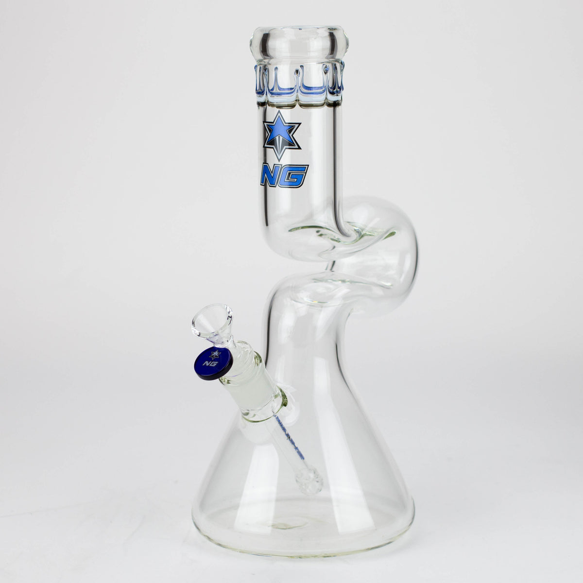 Nice Glass 12 Inch Zong Beaker Bong in Blue