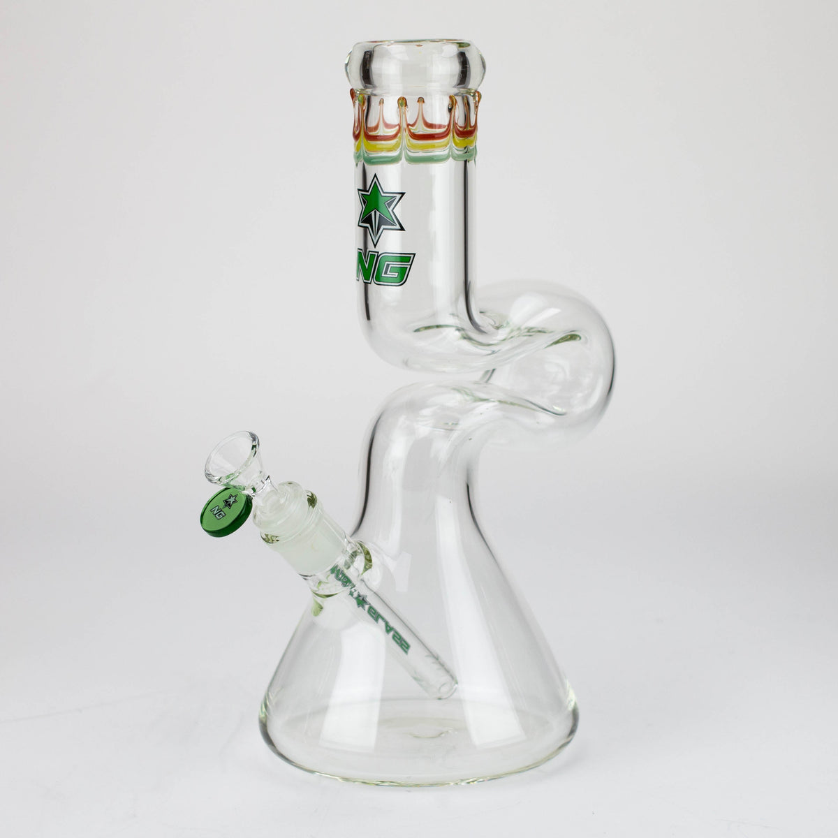 Nice Glass 12" Zong Beaker Bong in Green