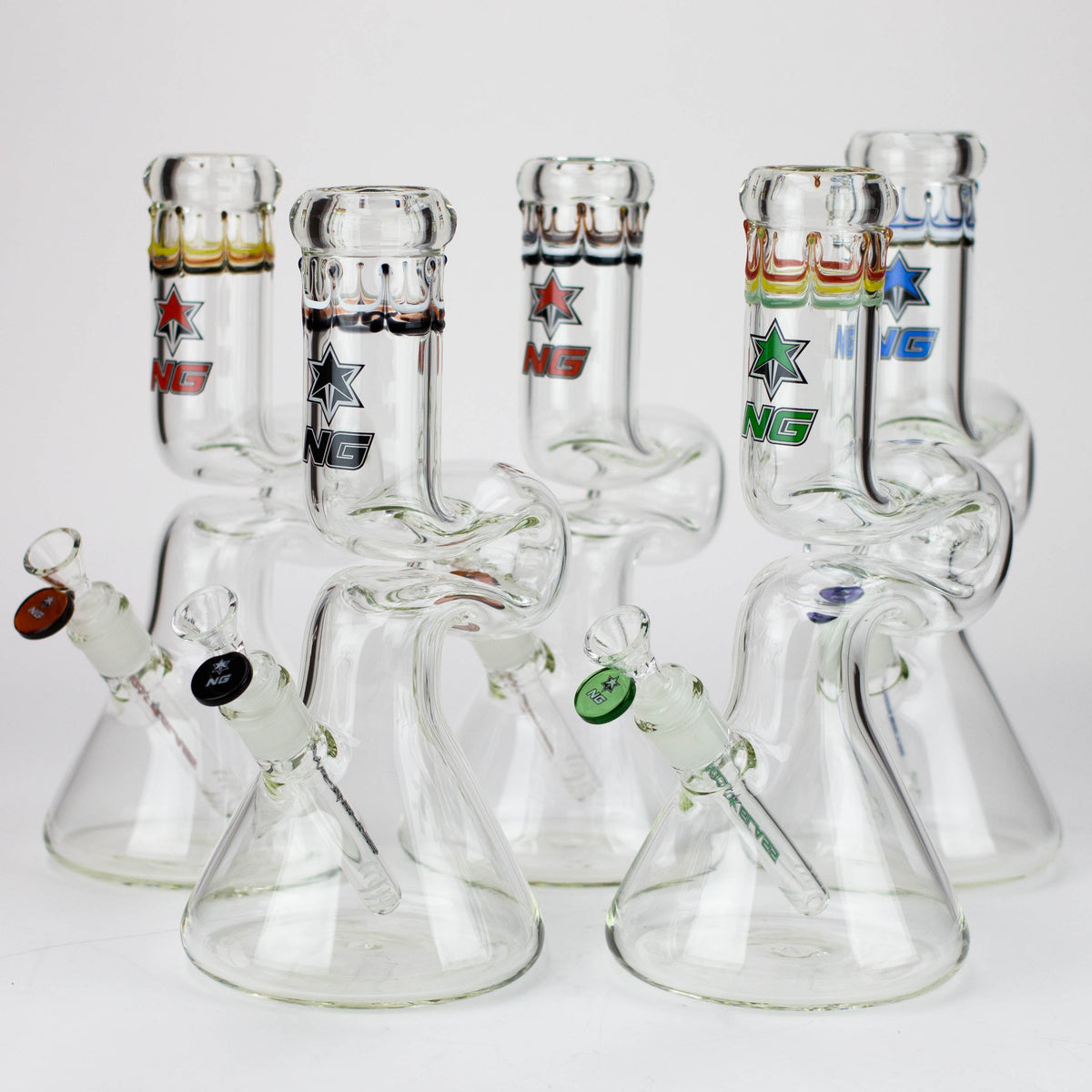 Five Nice Glass 12 Inch Zong Beaker Bongs