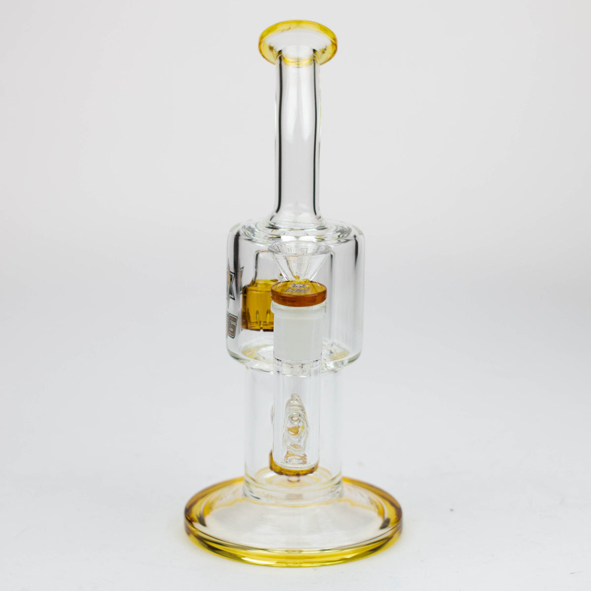 Front View of the Nice Glass Double Percolator Bubbler Bong