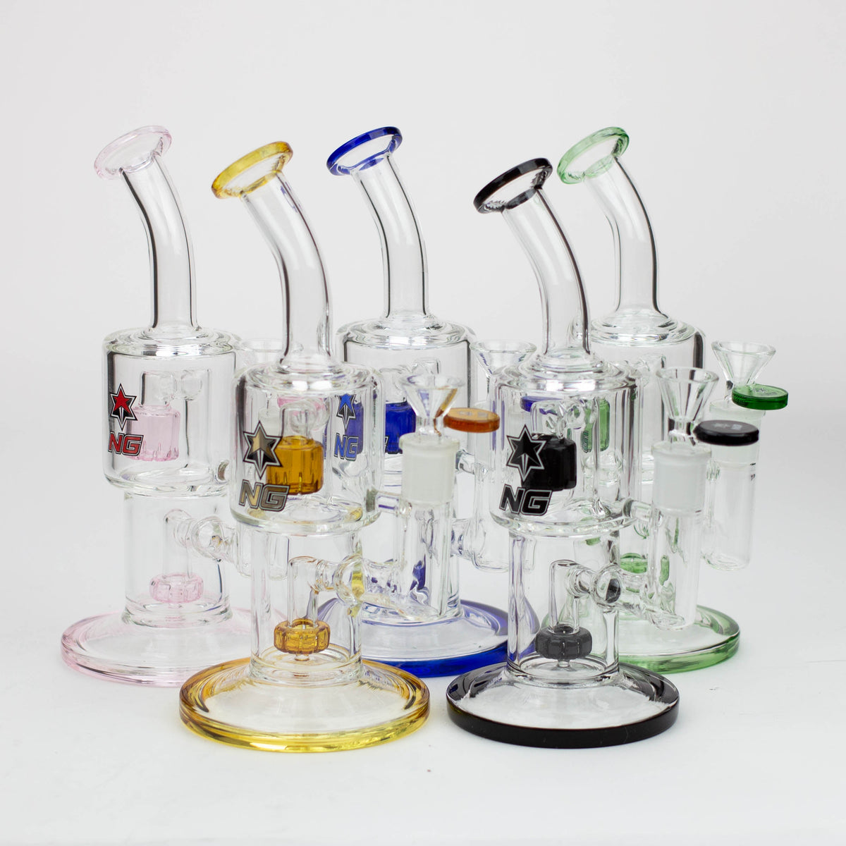 Nice Glass 8.5 inch small Double Chamber Perc Bubbler Bong