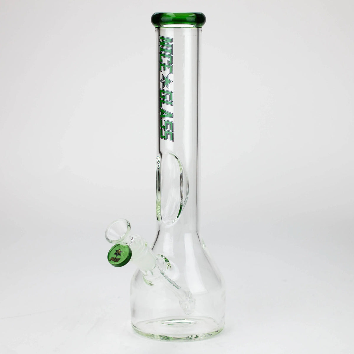 Nice Glass 13 inch Elbow Ice Beaker Bong in Green