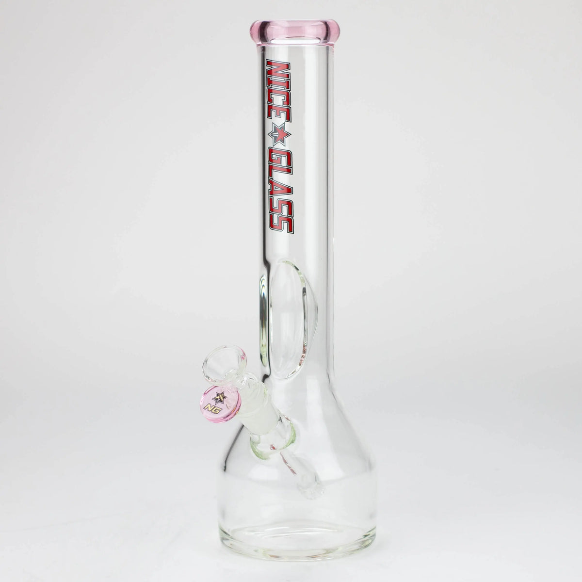 Nice Glass 13 inch Elbow Ice Bong in Pink