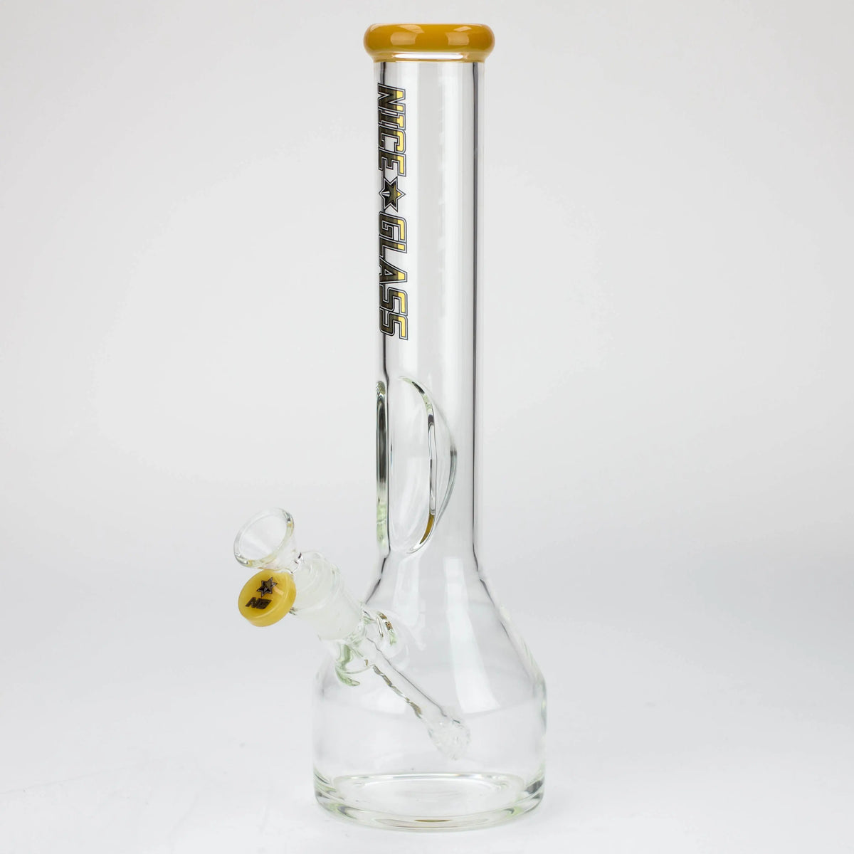 Nice Glass 13 inch Elbow Ice Bong in Yellow