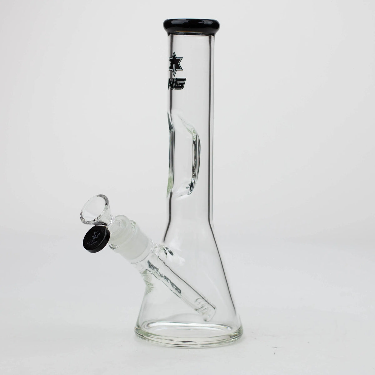 Nice Glass 10.5 inch Elbow Ice Black Beaker Bong