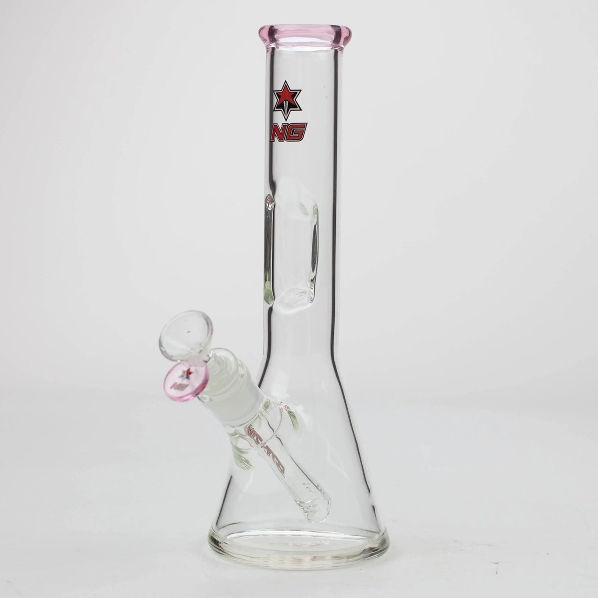 Nice Glass 10.5 inch Elbow Ice Pink Beaker Bong