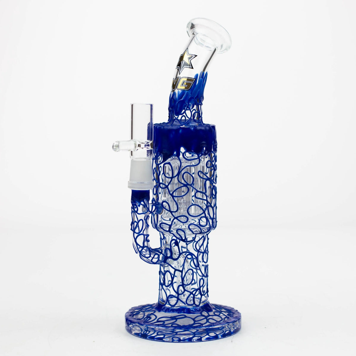 Nice Glass 10 inch Electroformed Tree Perc Bong in Blue