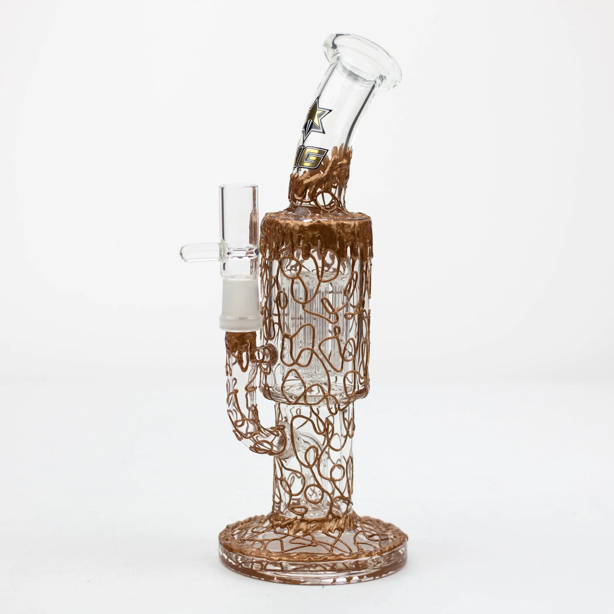 Nice Glass 10 inch Electroformed Tree Perc Bong in Brown