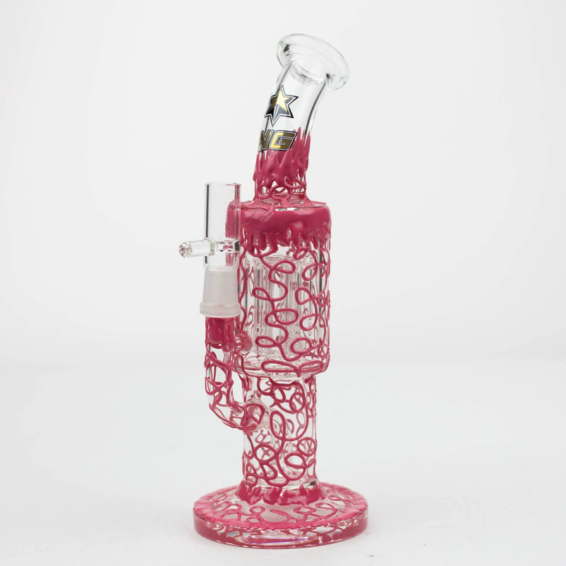 Nice Glass 10 inch Electroformed Tree Perc Bong in Red