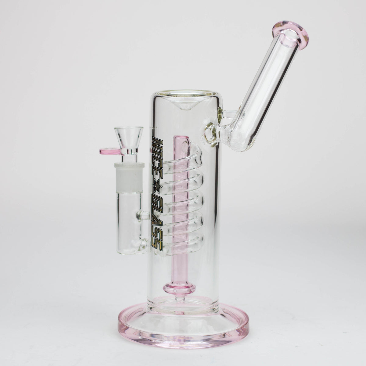 Nice Glass 10.5 inch Pink Spiral Perc Bong