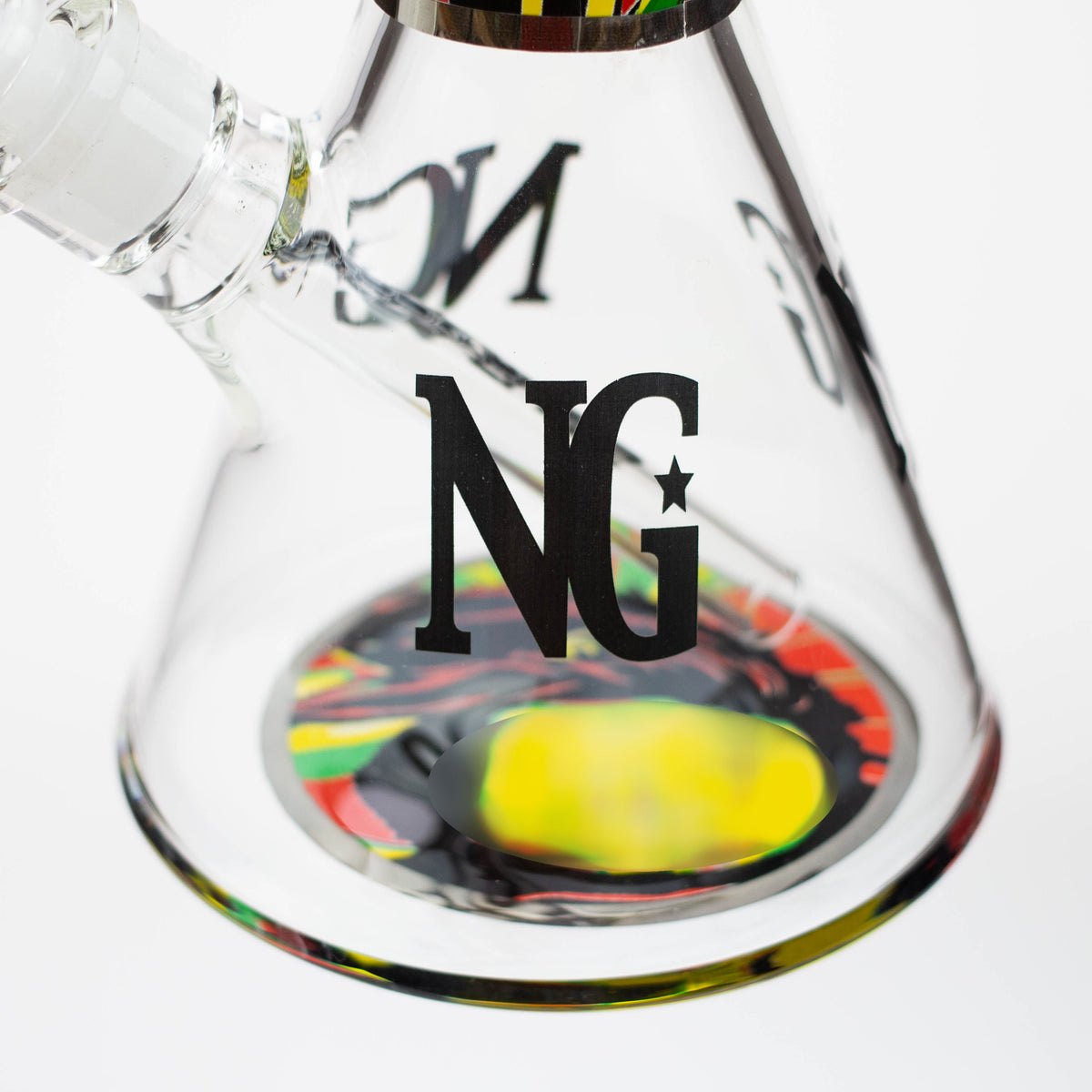 NG Logo on the base of the Nice Glass 18 inch Rasta Beaker Bong