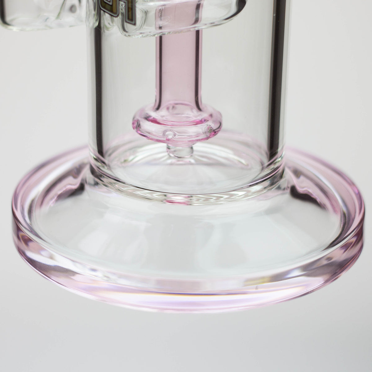 Pink Base of the Nice Glass 10.5 inch Spiral Perc Bong