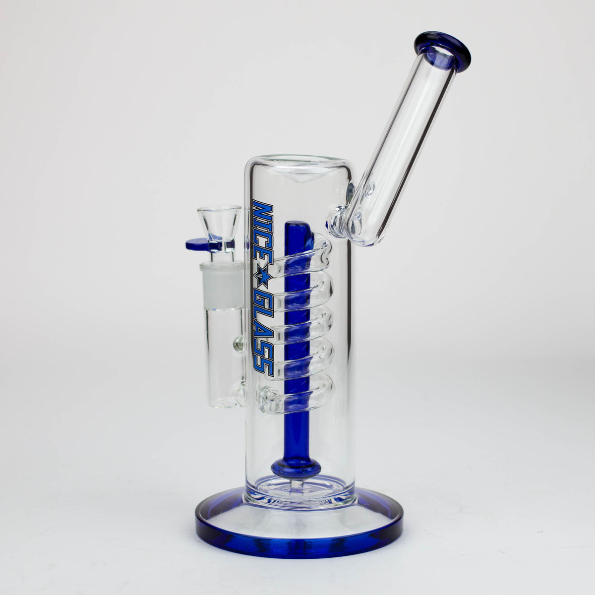 Nice Glass 10.5 inch Blue Spiral Perc Bong