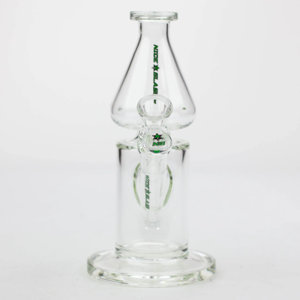 Front View of the nice Glass 9 inch Tornado Top Bong