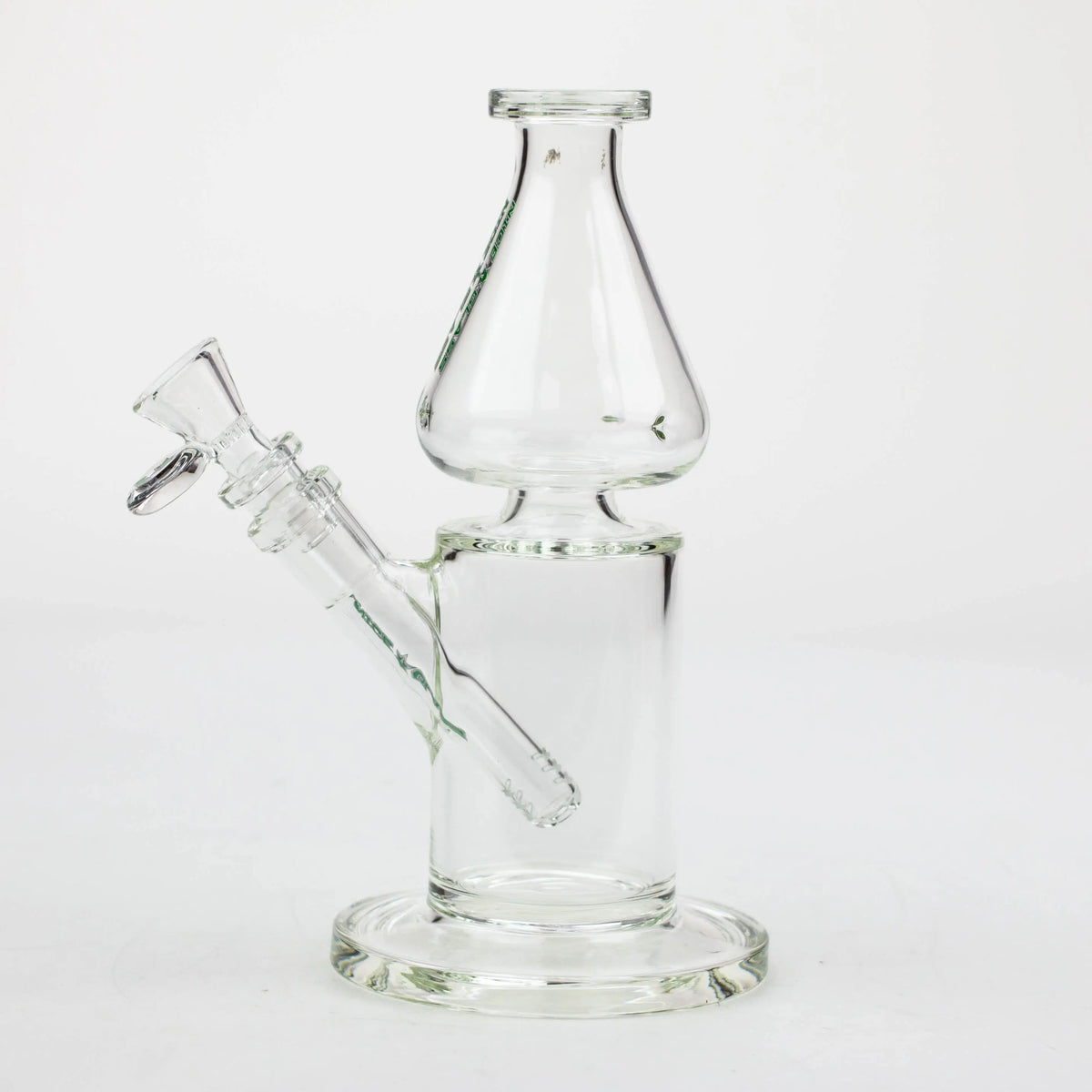 Side View of the nice Glass 9 inch Tornado Top Bong