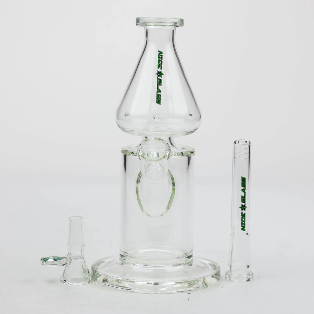 nice Glass 9 inch Tornado Top Bong with matching bowl piece and downstem