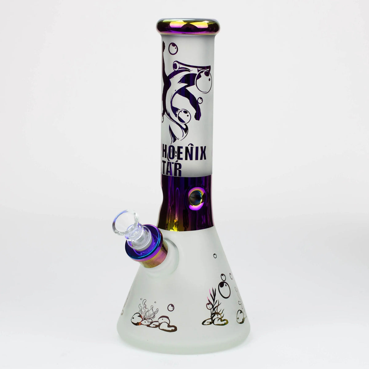 PHOENIX STAR - 12.5" Sandblast Electroplated Glass Bong - Ocean Design Canada