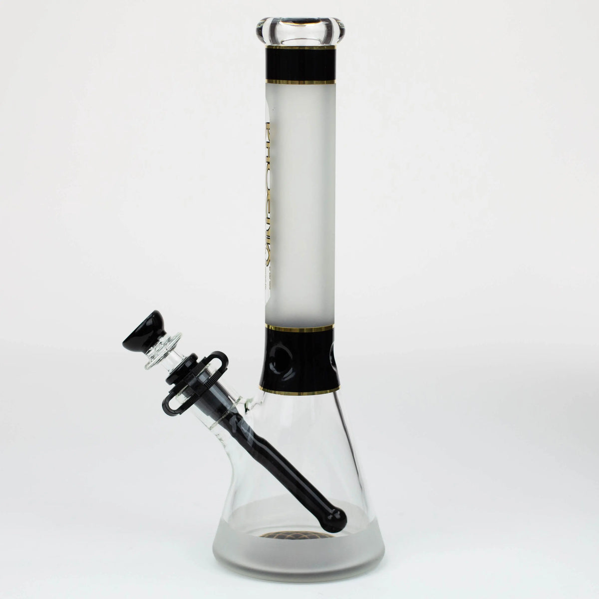 Side View of the black 13 Inch Sandblasted Beaker Bong from Phoenix Star