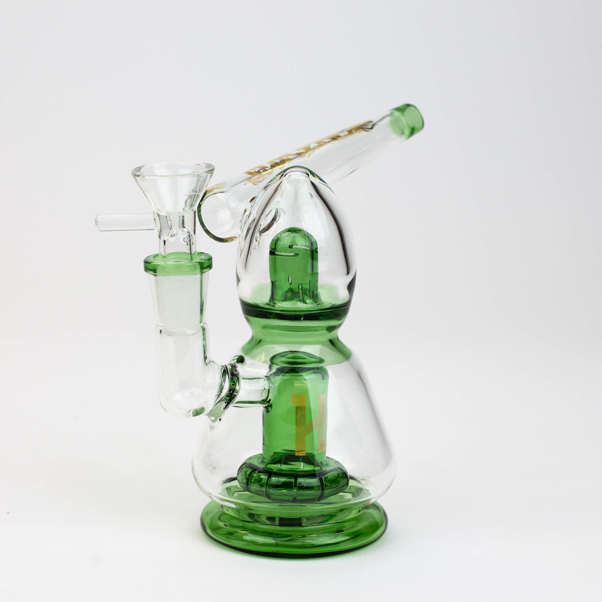 6.5" HAZE Glass Bong With Showerhead Diffuser in Green