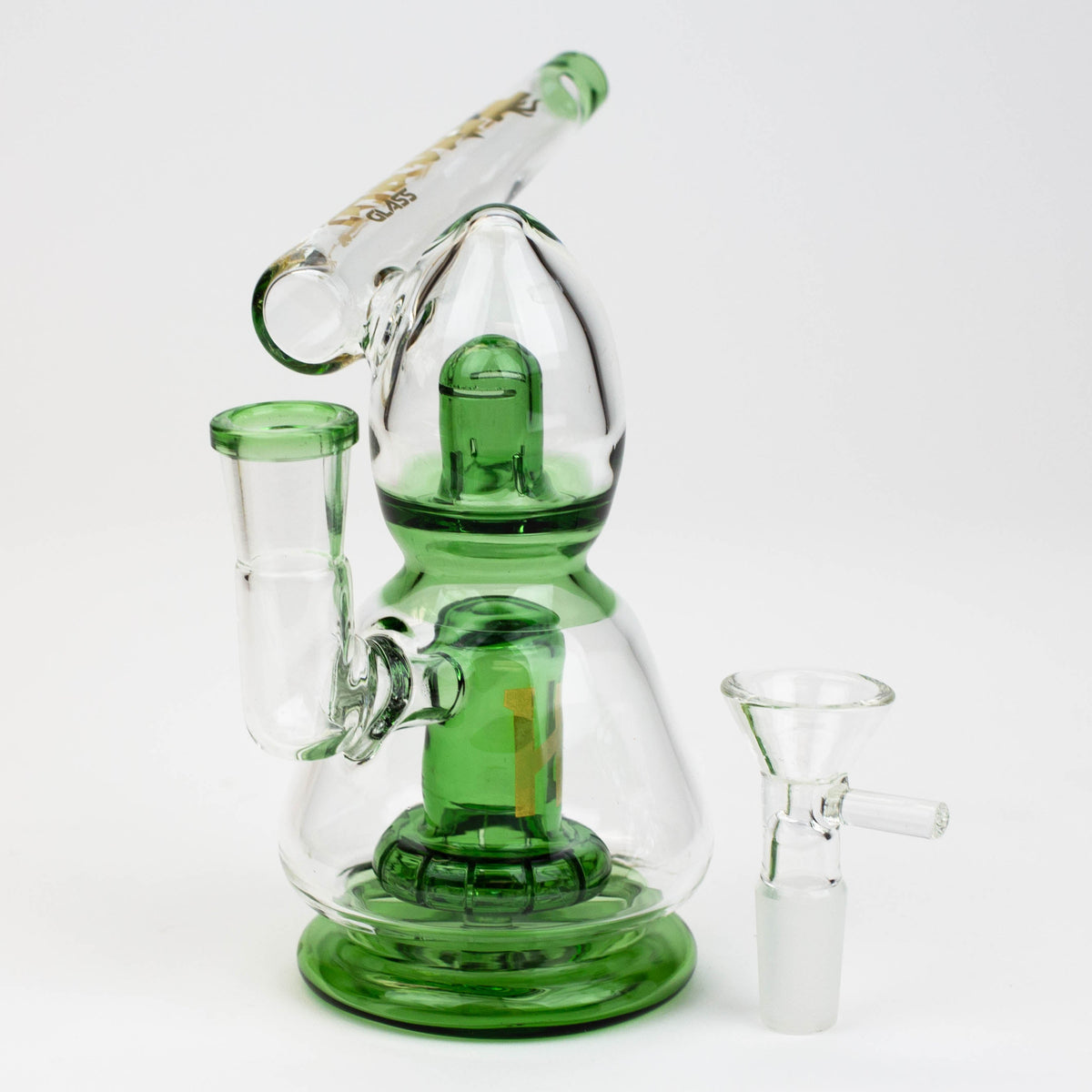 6.5 inch HAZE Green Glass Bong With Showerhead Diffuser