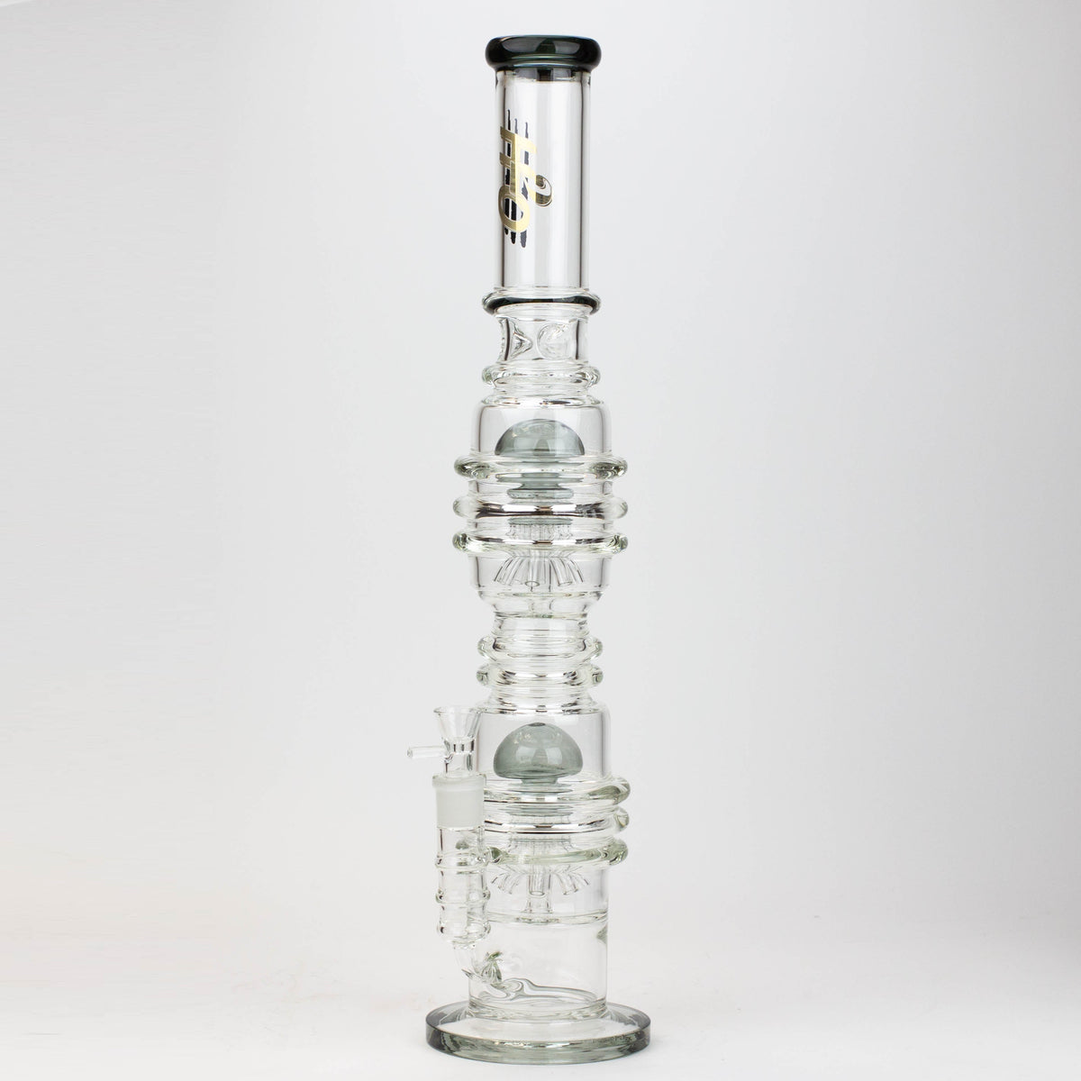 H20 21" Dual Percolator Glass Bong in Black