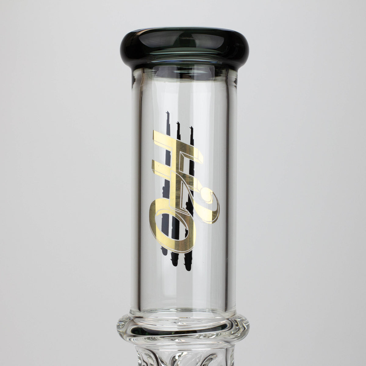 Glass Tube with h20 Logo on the H20 21" Dual Percolator Glass Bong