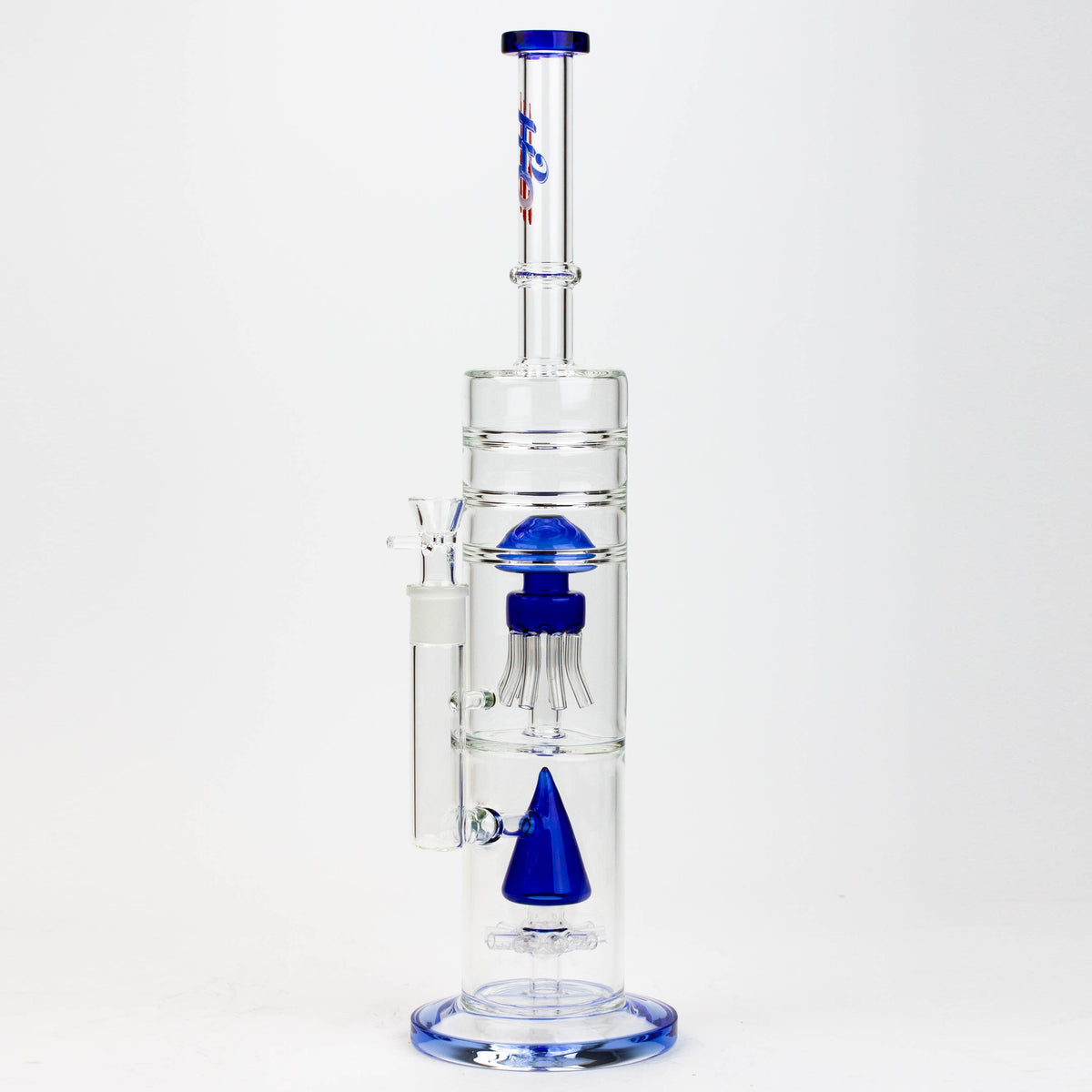 Side View of the 17" H2O Dual Diffuser Glass Bong