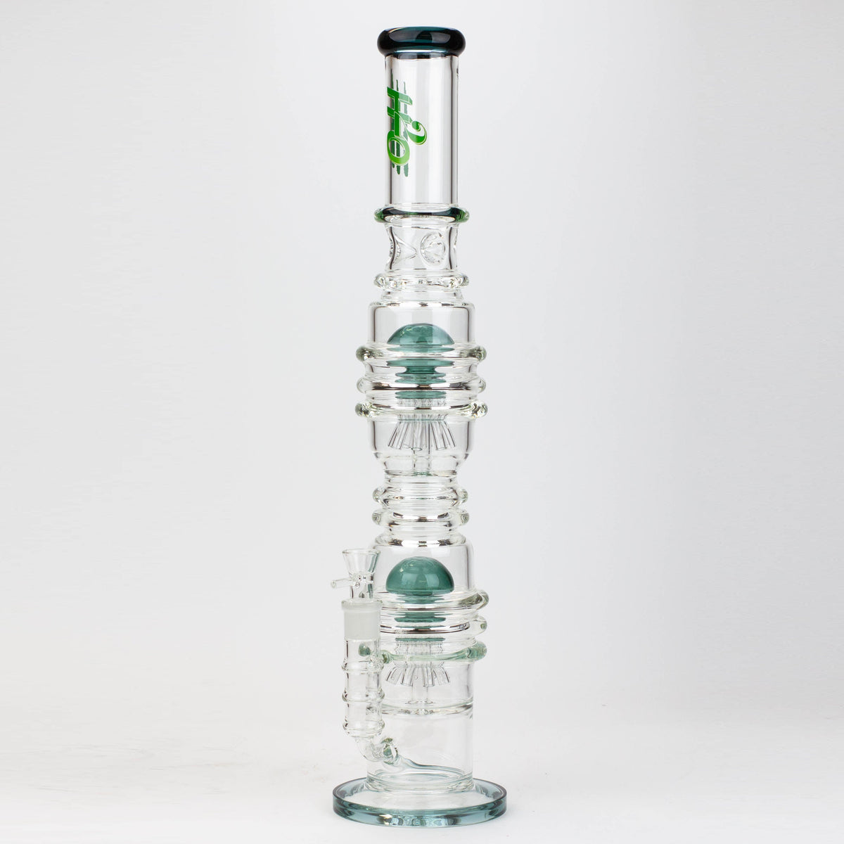 H20 21" Dual Percolator Glass Bong in Green