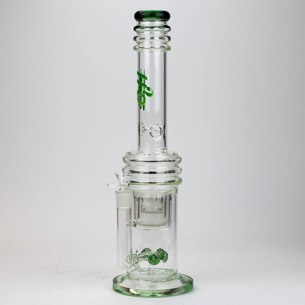 H2O 17 inch double layer diffuser Glass Bong in Green