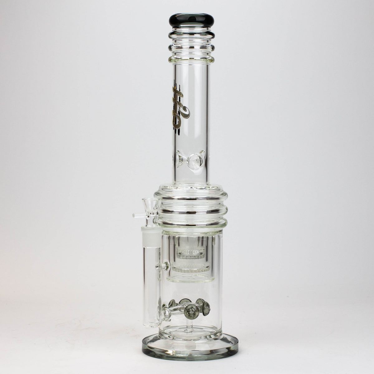 H2O 17 inch Glass Bong with honeycomb diffuser in black