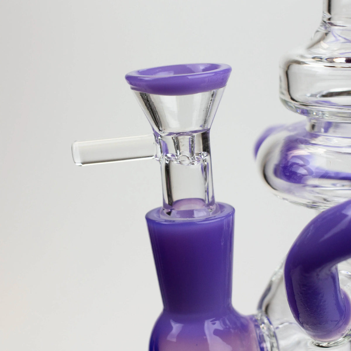 8 inch SOUL Glass Recycler Hybrid Dab Rig And Bong Bowl Piece in Purple