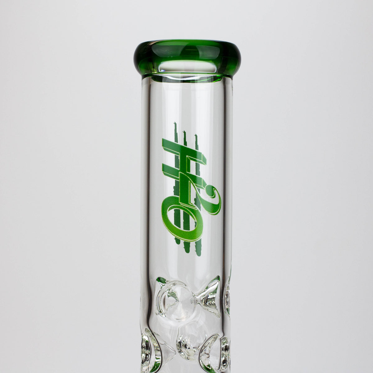 Glass Tube of the 18" H2O Glass Bong With Triple Mini Showerhead Diffuser