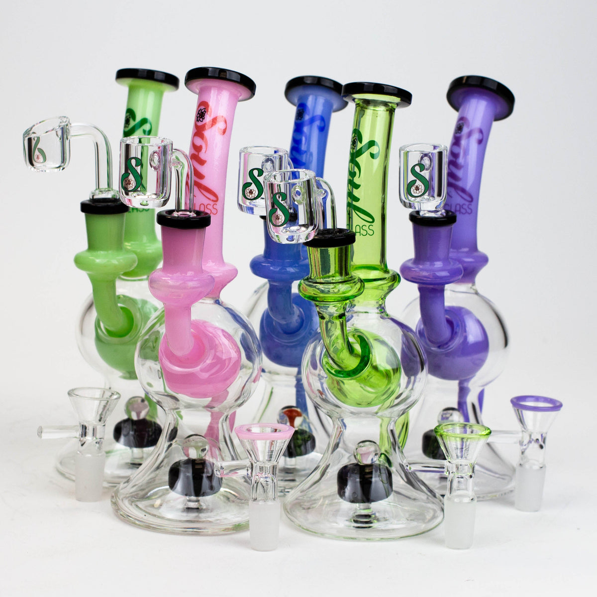 8" SOUL Glass 2-in-1 Glass Recycler Bong