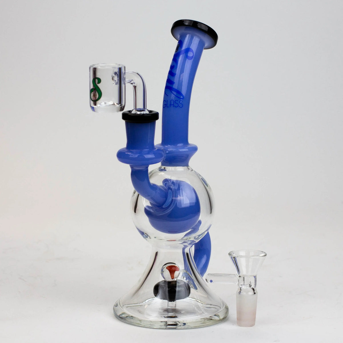 8" SOUL Glass 2-in-1 Glass Recycler Bong Full View