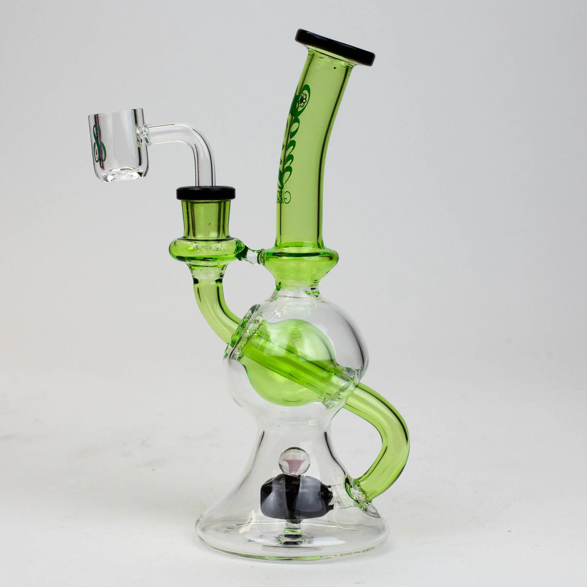 8" SOUL Glass 2-in-1 Glass Recycler Bong Full Side View