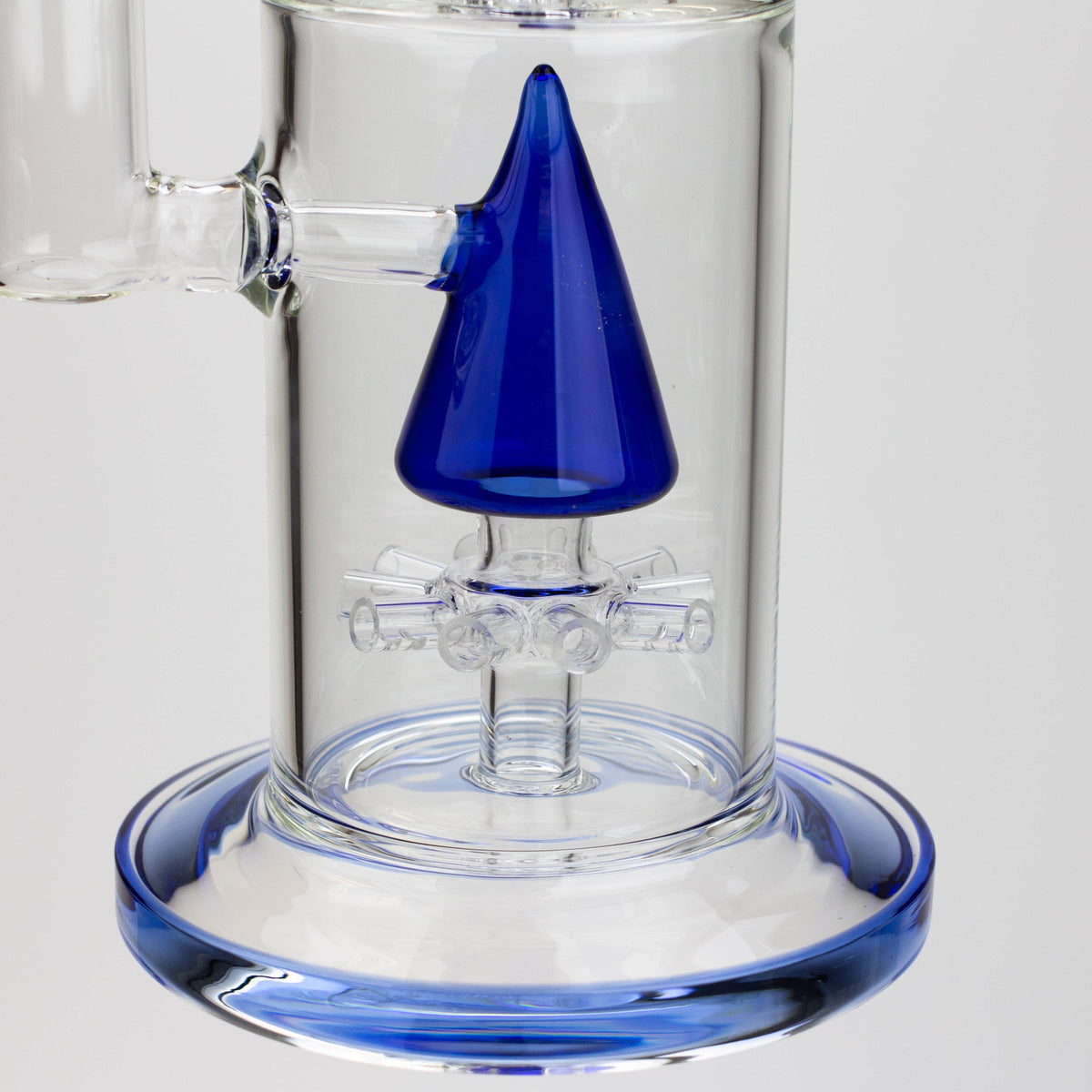 17" H2O Dual Diffuser Glass Bong Base View in Blue