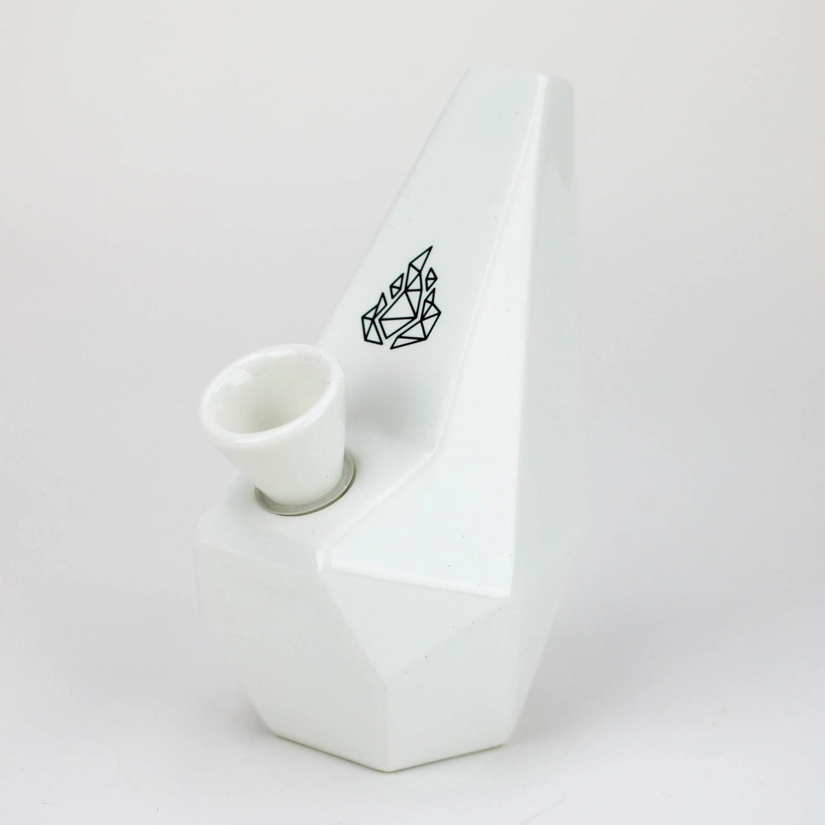 Polygon Ceramic Bong by BRNT designs in White