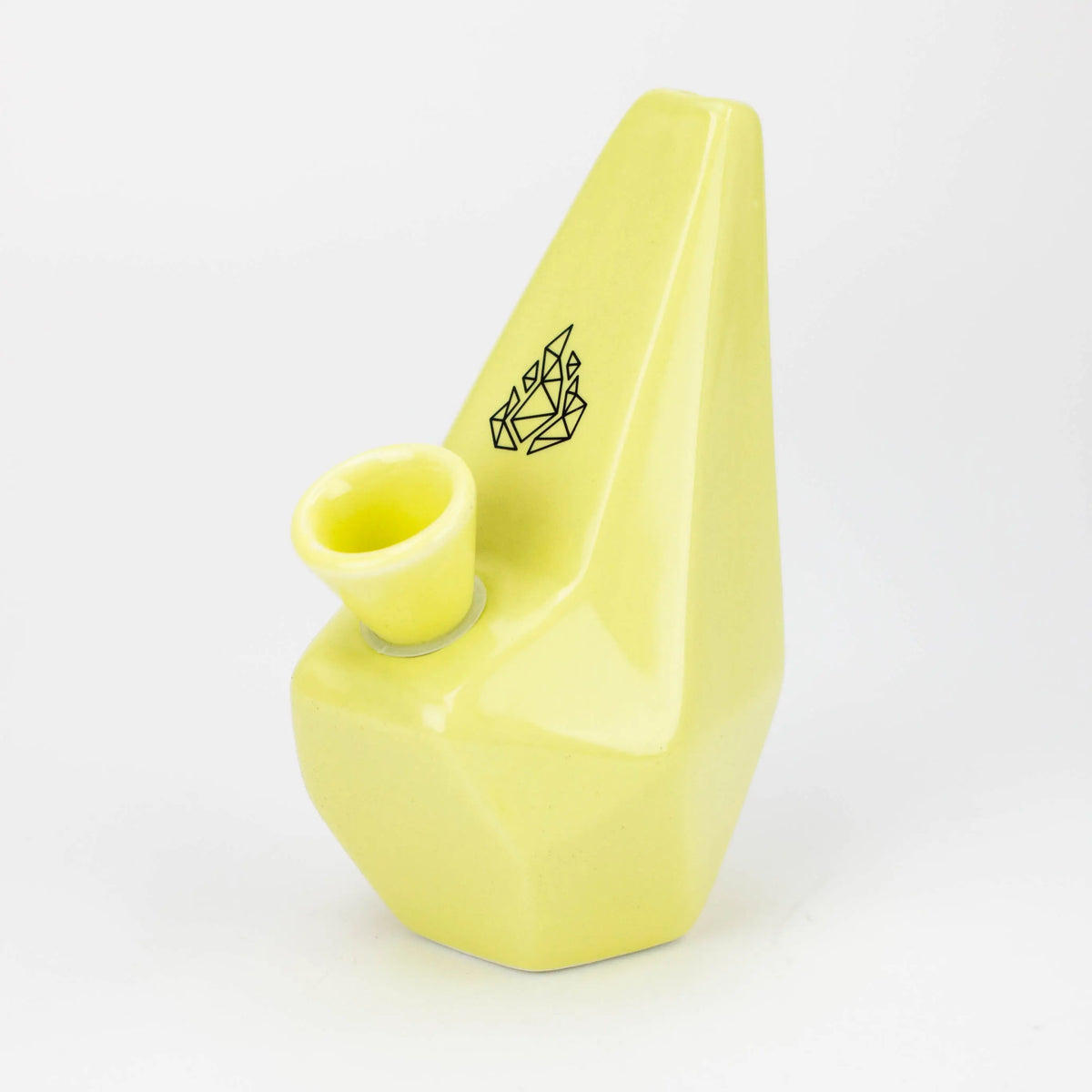 Polygon Ceramic Bong by BRNT designs in Yellow