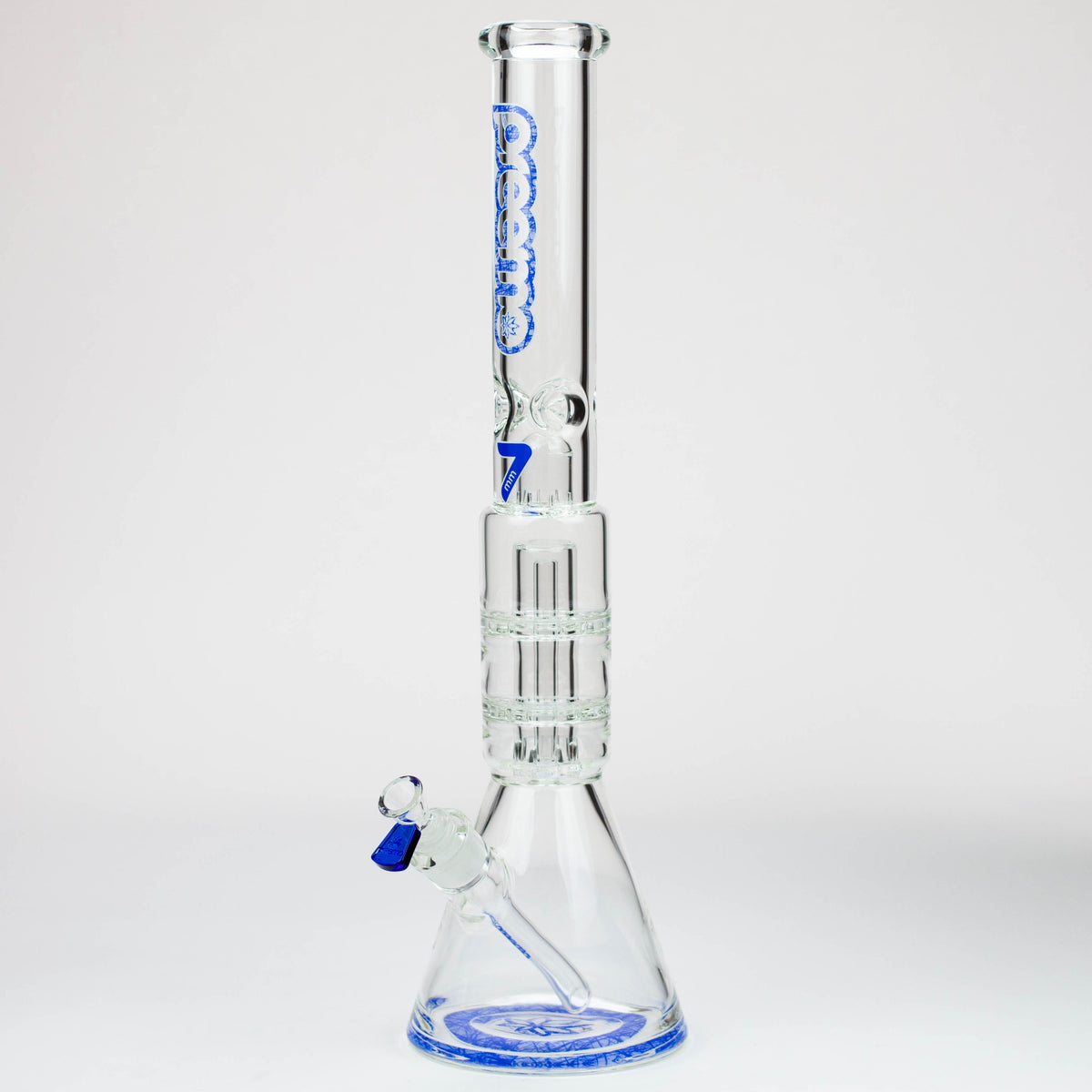 preemo - 19 inch Blue Double Disc Perc Bong