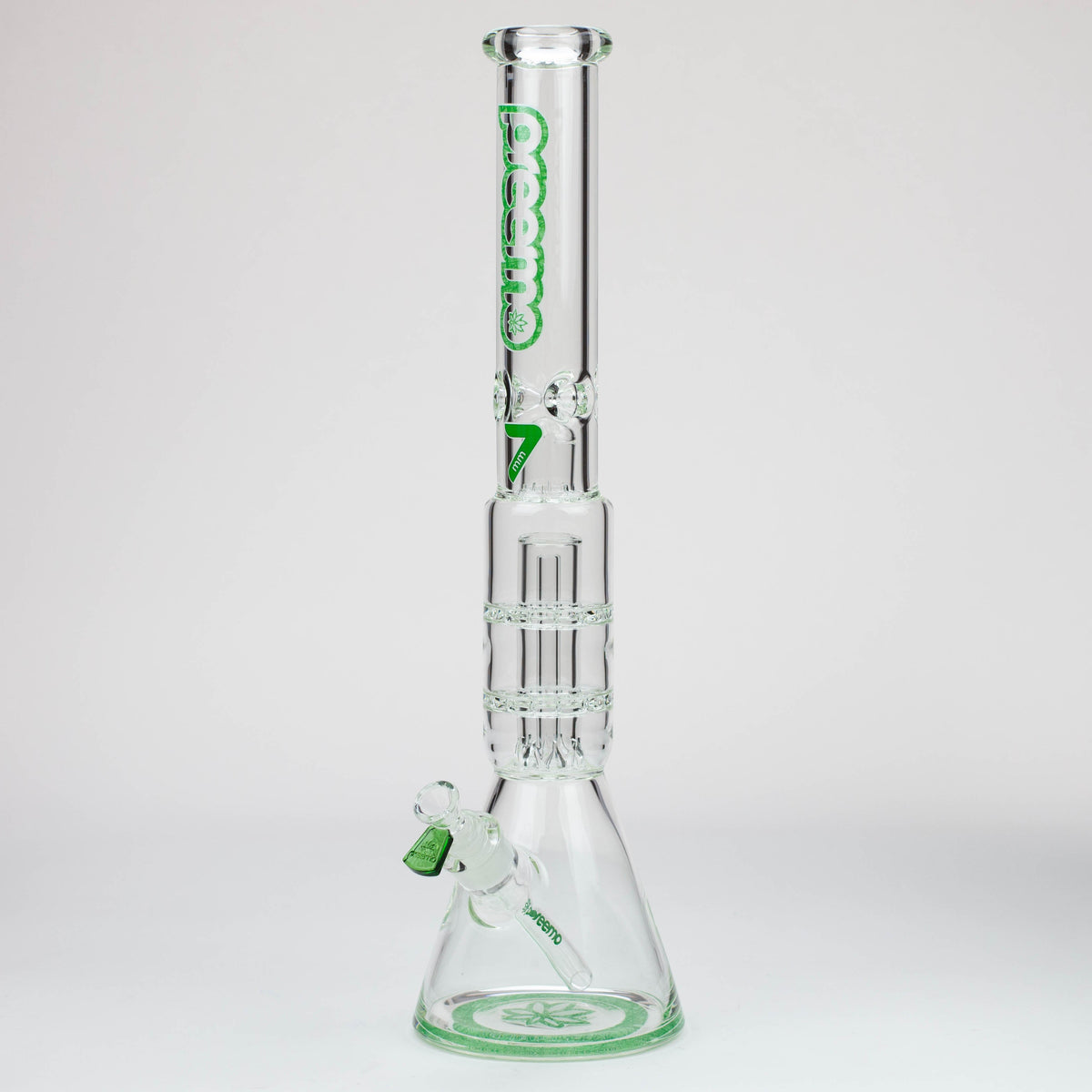 preemo - 19 inch Green Double Disc Perc Bong