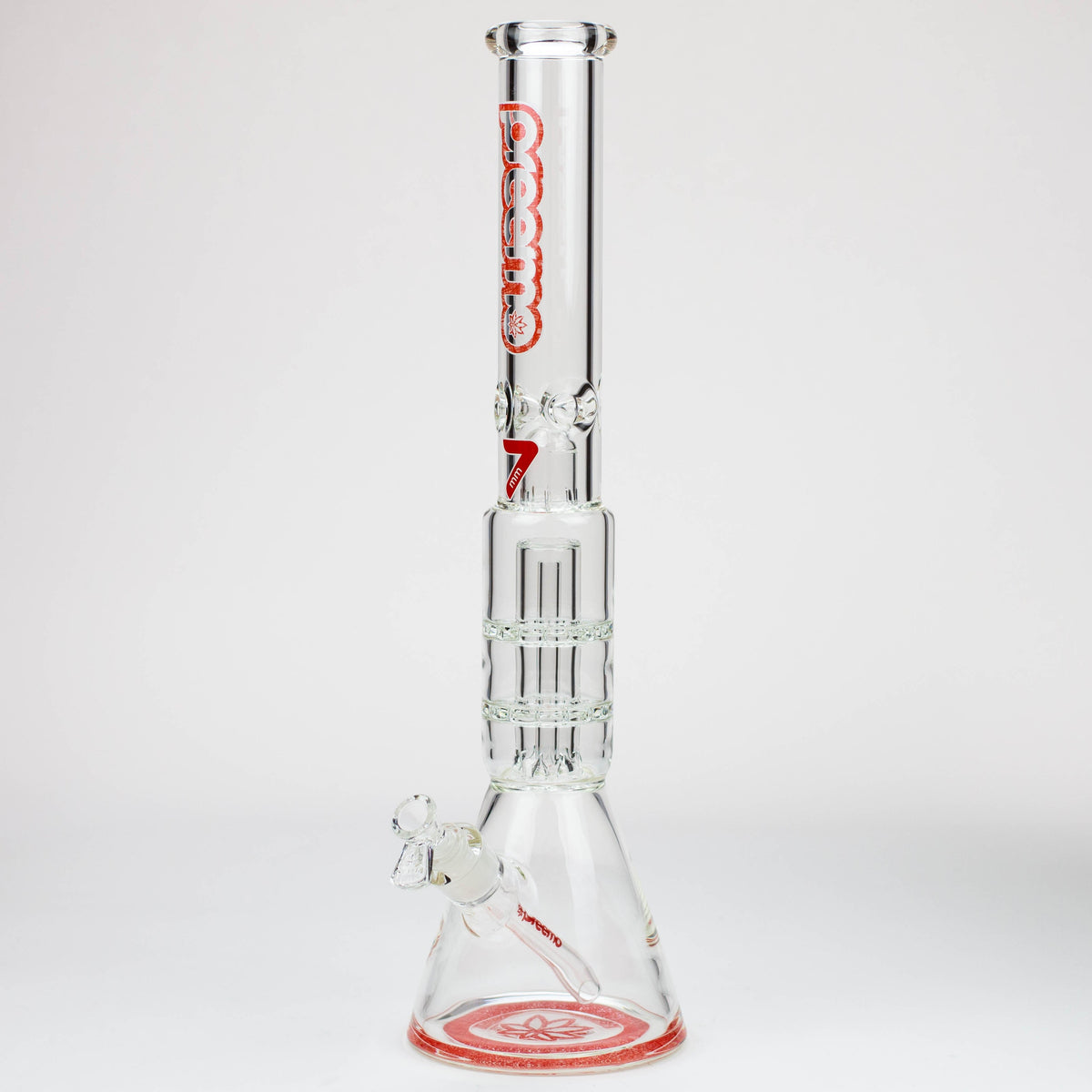 preemo - 19 inch Red Double Disc Perc Bong