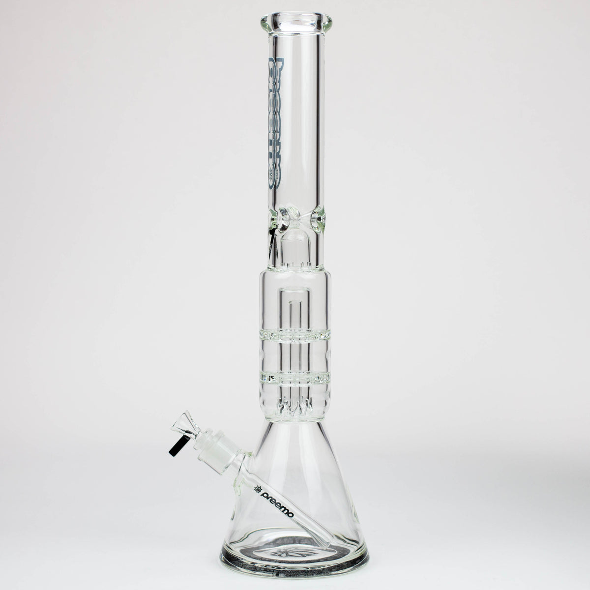 Side View of thepreemo - 19 inch Black Double Disc Perc Bong