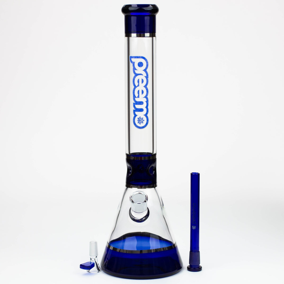 Preemo 18 inch Colored Base Beaker Bong with matching bowl piece and downstem