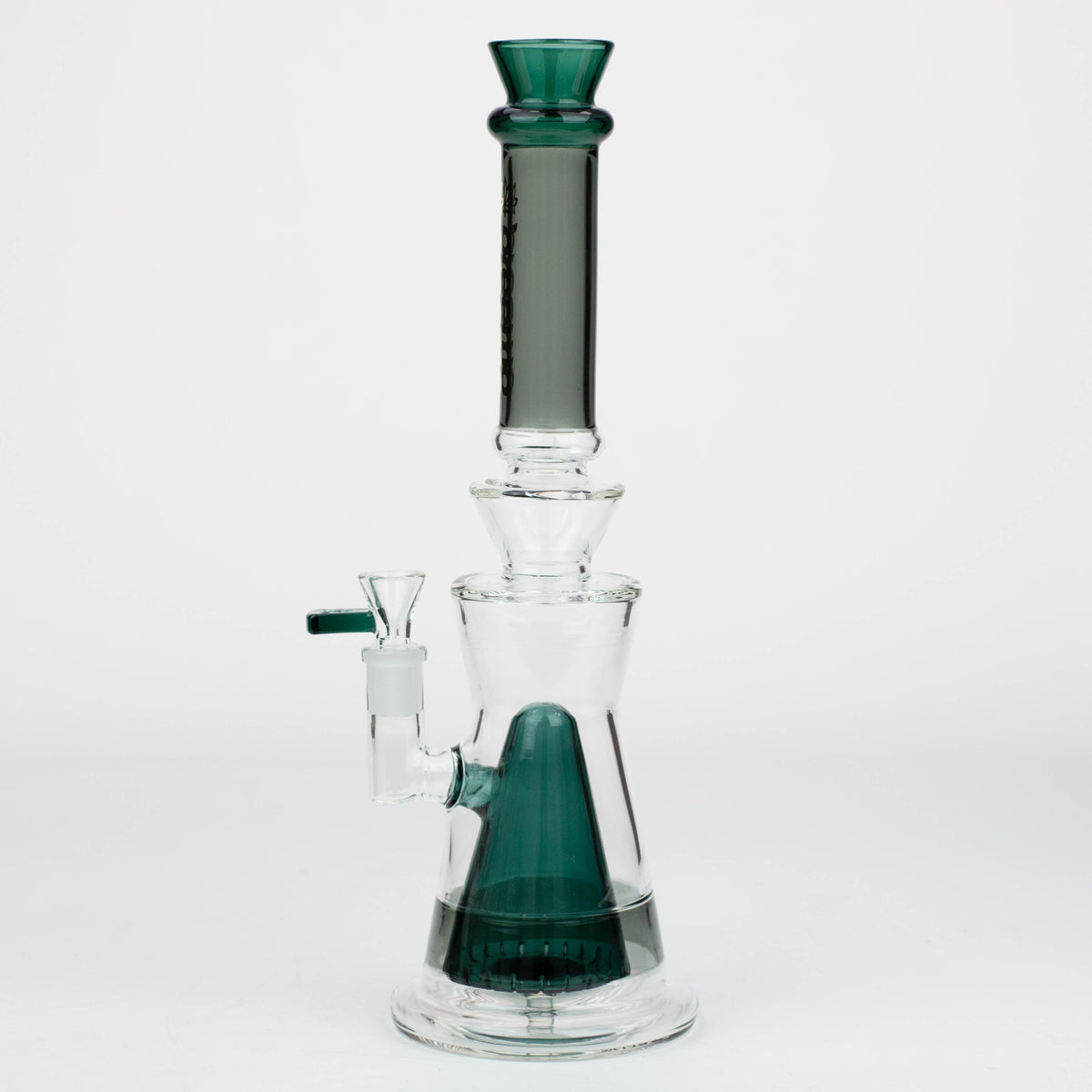 Side View of the green Preemo 13 inch Cone Percolator Bong