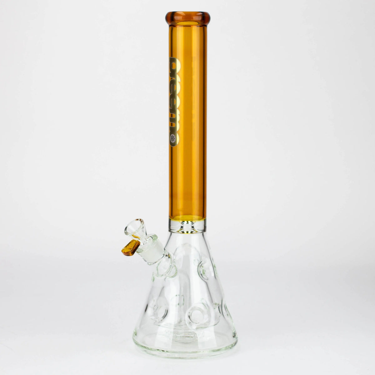 Orange preemo beaker bong with showerhead percolator and swiss percolator