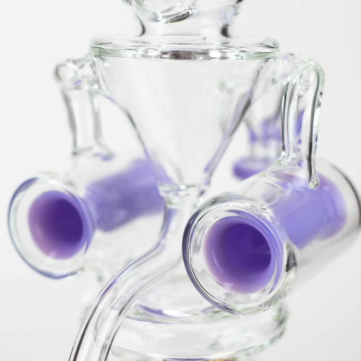 Close Up Body View of the Preemo 8 inch Double Finger Hole Recycler Bong 